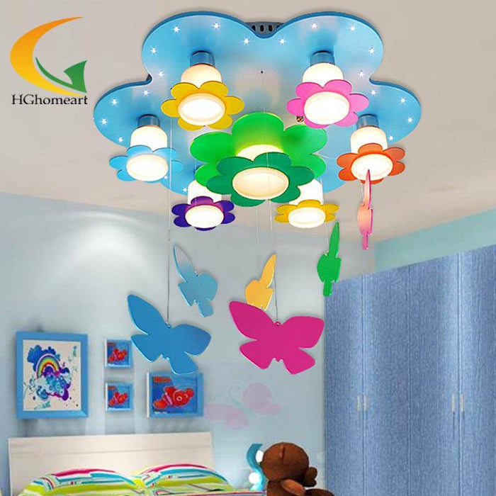 Plafonnier LED Fleur Multicolore pour Enfant