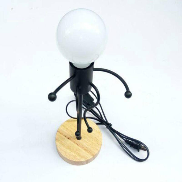 Lampe de table chic en bois et métal