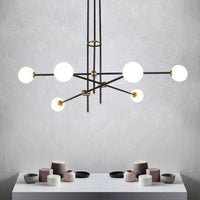 Lustre Noir Design à Branches en Verre Retro