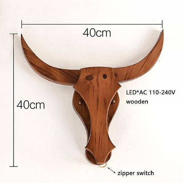 Applique murale LED "Cerf Bois Rétro"