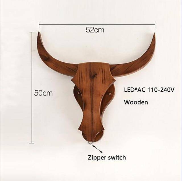 Applique murale LED "Cerf Bois Rétro"