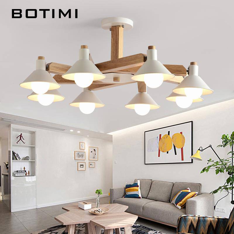 Plafonnier LED Bulbs en bois - Noir ou Blanc