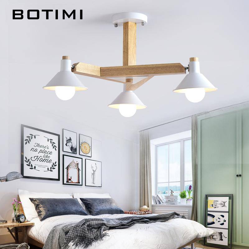 Plafonnier LED Bulbs en bois - Noir ou Blanc