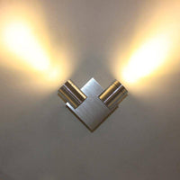 Applique murale LED chromée: double spot