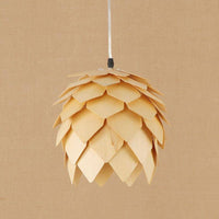 Suspension LED en bois en forme fleur naturelle