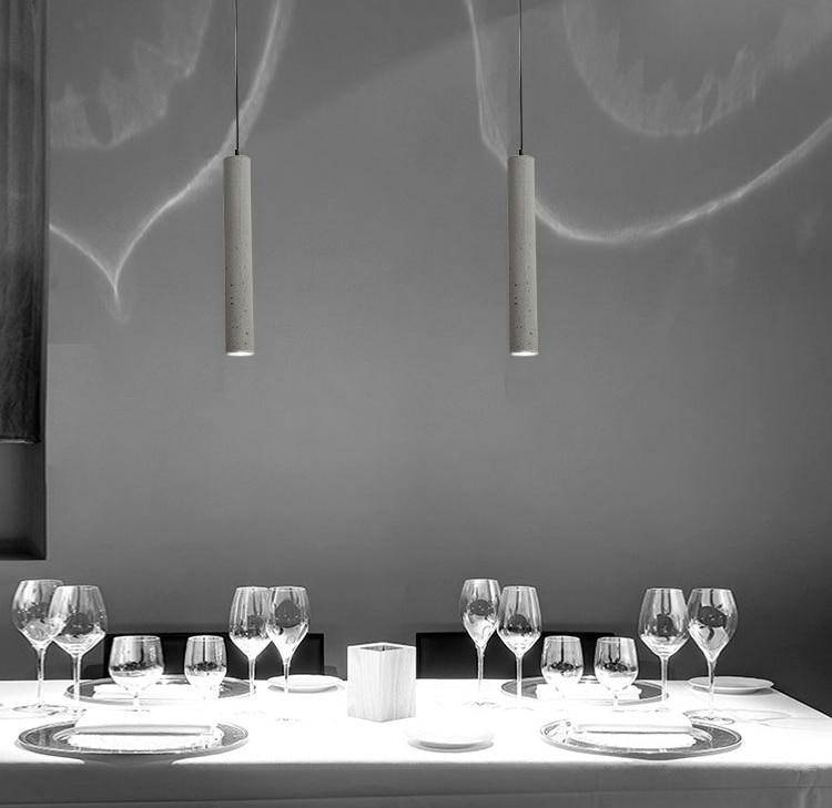 Suspension tube en ciment Nordic chic