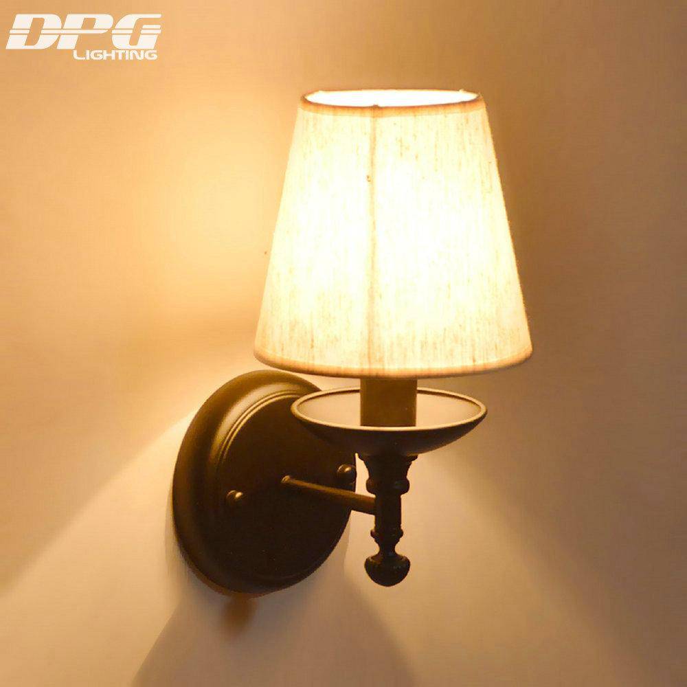 Applique murale LED rustique en tissu