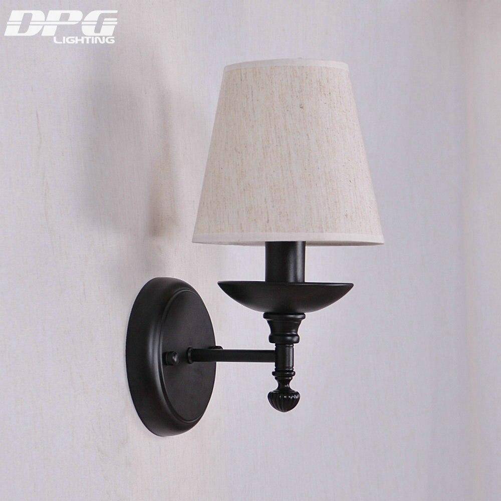Applique murale LED rustique en tissu