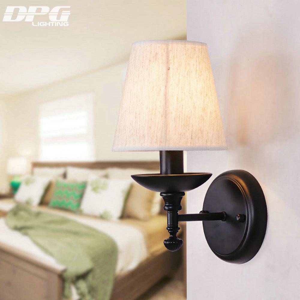 Applique murale LED rustique en tissu