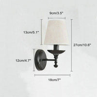 Applique murale LED rustique en tissu