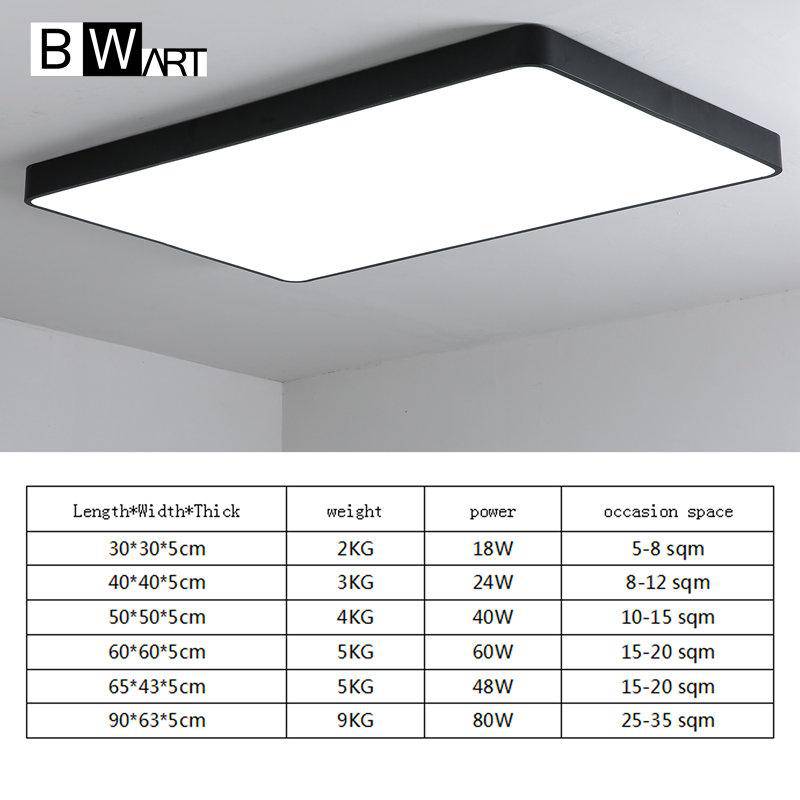 Plafonnier LED Bwart Rectangulaire Moderne.