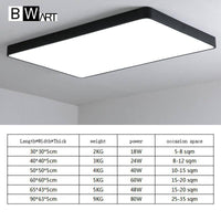 Plafonnier LED Bwart Rectangulaire Moderne.