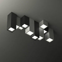 Plafonnier LED Géométrie Rectangulaire Noir et Blanc