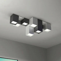 Plafonnier LED Géométrie Rectangulaire Noir et Blanc