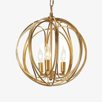 Suspension LED design en boule métal avec ampoules rétro Lewin
