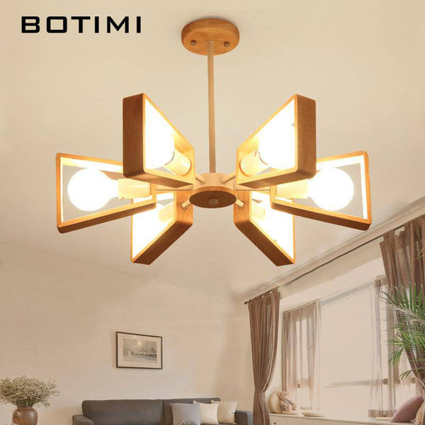 Lustre en bois à LED ajustable WoodLux.