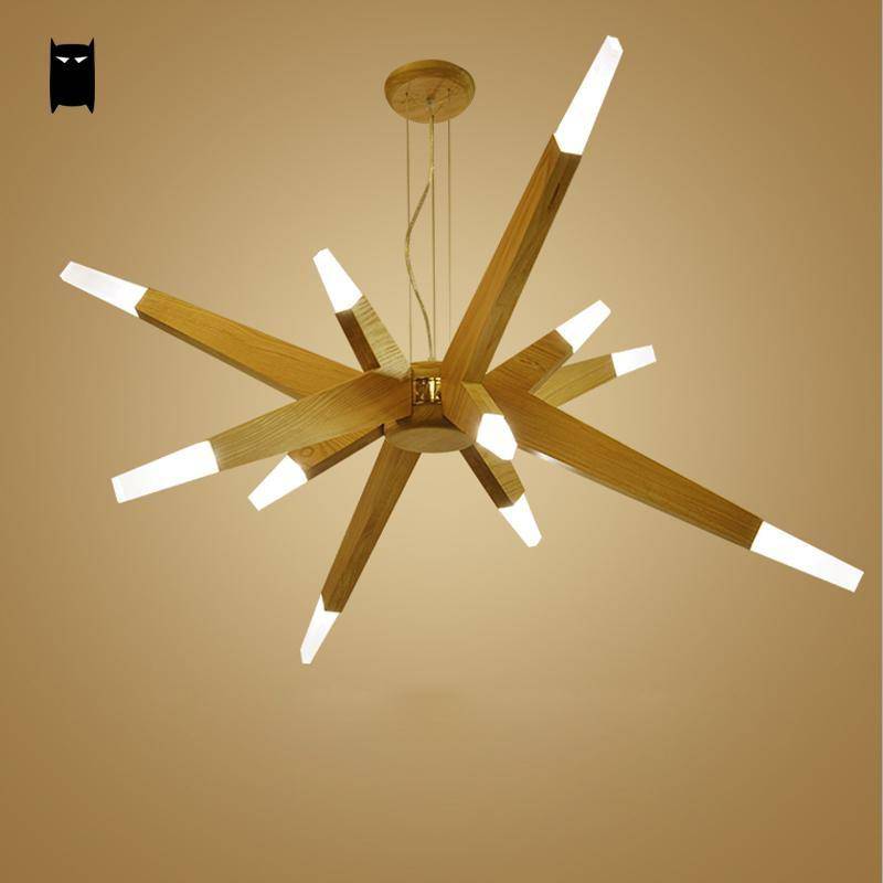 Lustre à LED en bois Contemporary