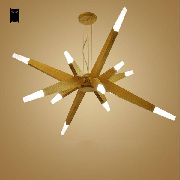Lustre à LED en bois Contemporary