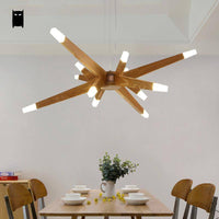 Lustre à LED en bois Contemporary