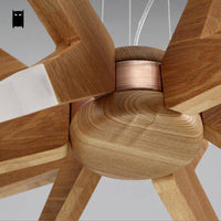 Lustre à LED en bois Contemporary