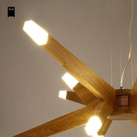 Lustre à LED en bois Contemporary