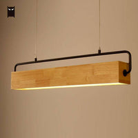 Suspension LED en bois style scandinave