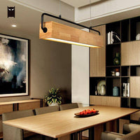 Suspension LED en bois style scandinave