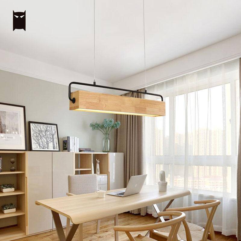 Suspension LED en bois style scandinave