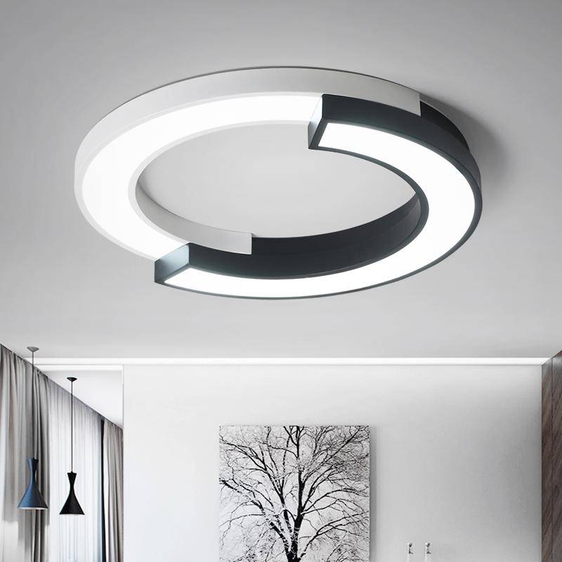 Plafonnier LED Demi-ronds Noir et Blanc