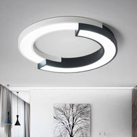 Plafonnier LED Demi-ronds Noir et Blanc