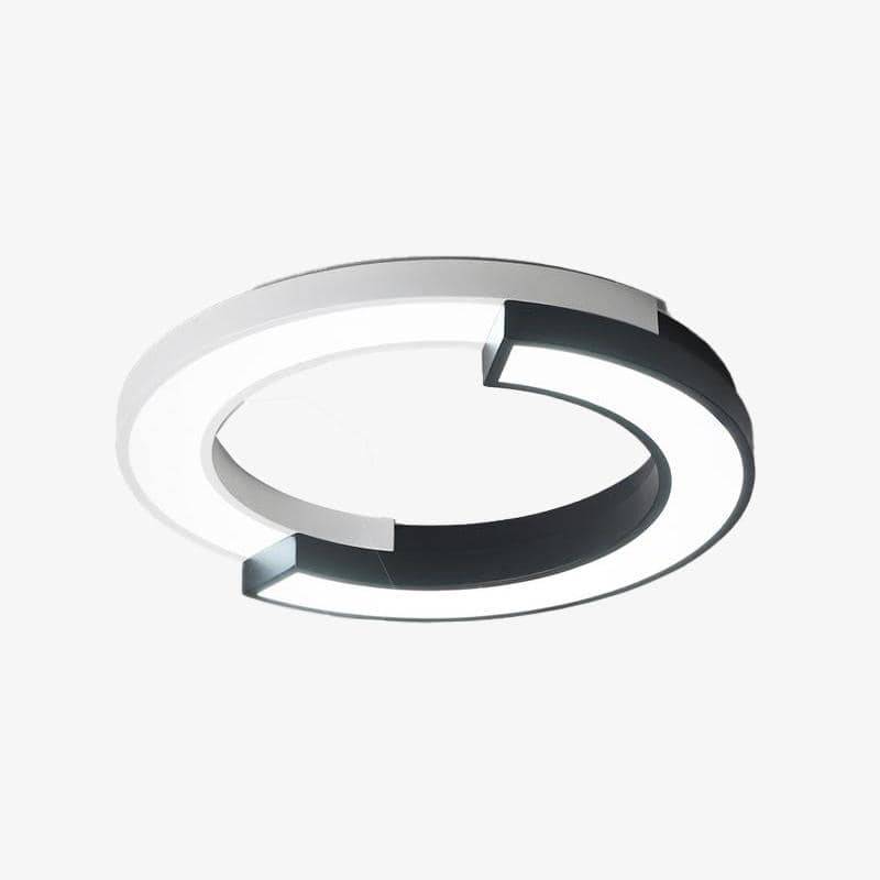 Plafonnier LED Demi-ronds Noir et Blanc
