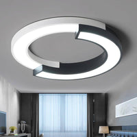 Plafonnier LED Demi-ronds Noir et Blanc