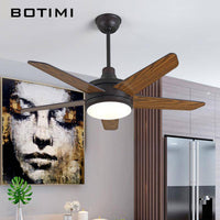 Ventilateur de plafond LED Botimi en bois