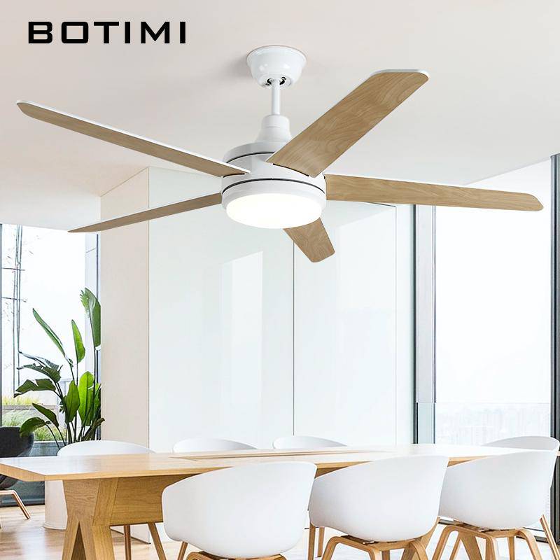 Ventilateur de plafond LED Botimi en bois