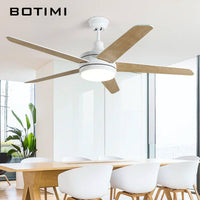 Ventilateur de plafond LED Botimi en bois