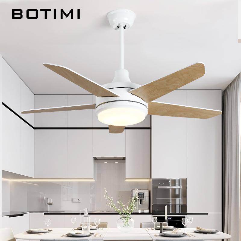 Ventilateur de plafond LED Botimi en bois