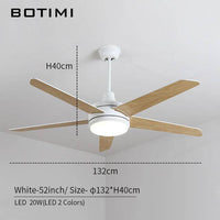 Ventilateur de plafond LED Botimi en bois