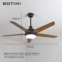 Ventilateur de plafond LED Botimi en bois