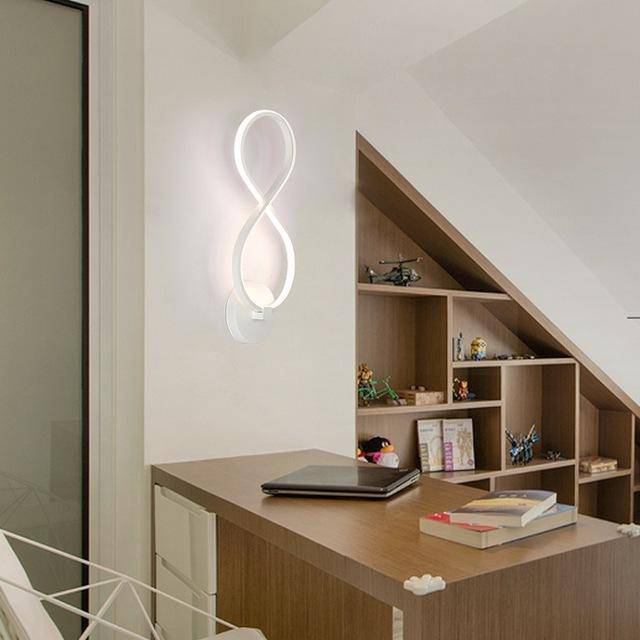 Applique murale à LED en aluminium design vagues