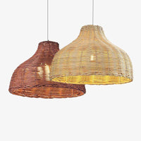 Suspension LED Colorée en Rotin Decor