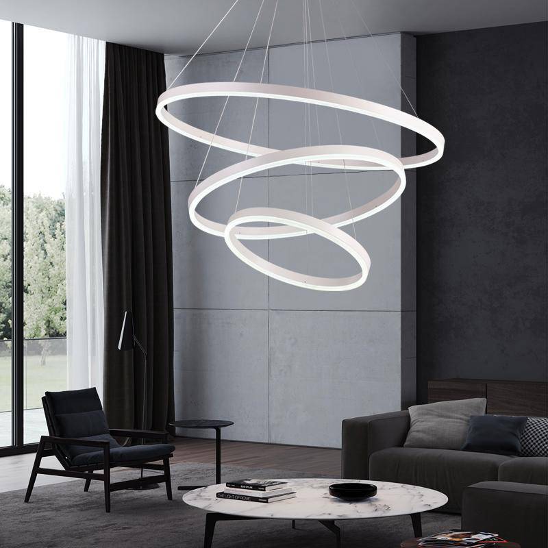 Lustre élégant Cercles Enlacés - Noir ou Blanc