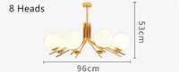 Lustre doré à boules LED