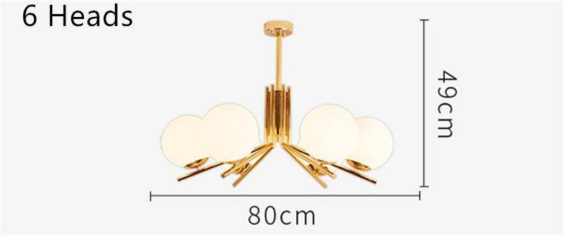 Lustre doré à boules LED