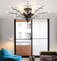 Lustre en cristal et verre Vintage - Collection Branche d'Arbre