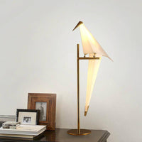 Lampe Oiseau sur Branche Dorée