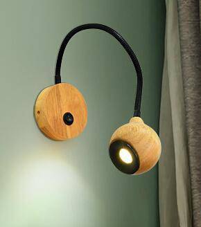 Applique murale en bois réglable de 3W