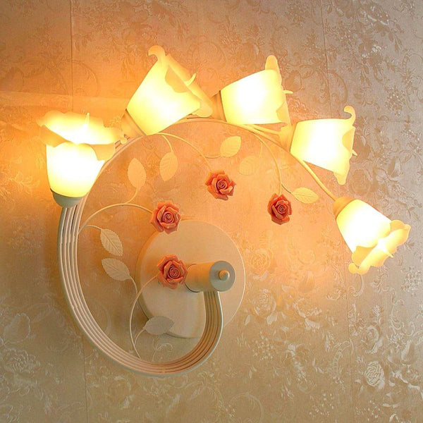 Applique murale LED Garden en verre floral