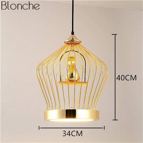 Suspension LED doré "Birdcage"