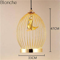 Suspension LED doré "Birdcage"