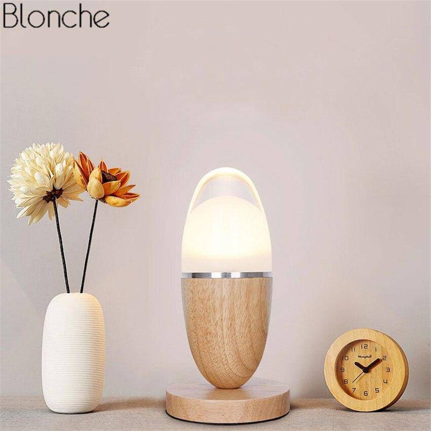 Lampe à poser LED en bois : Egg-Light